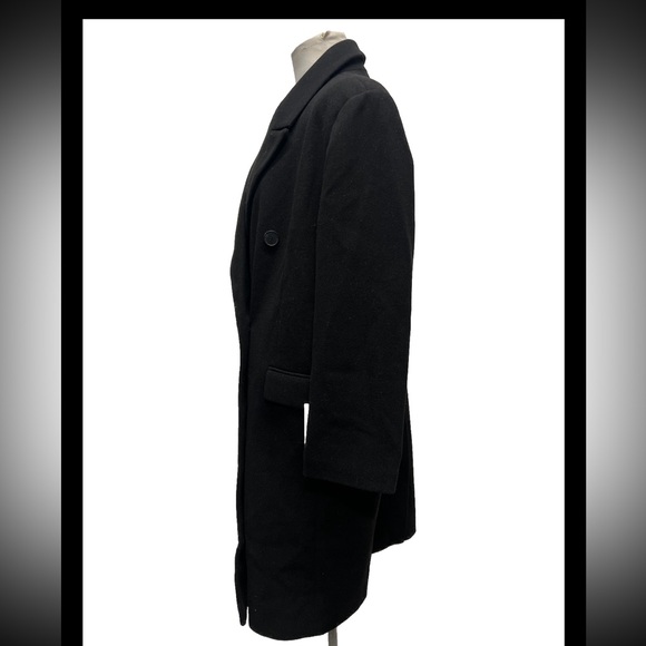 ASOS Design Black Mid Length Dad Coat US 8 - Picture 3 of 5